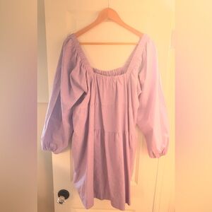 NWOT Size Large Miroh purple peasant dress with pockets